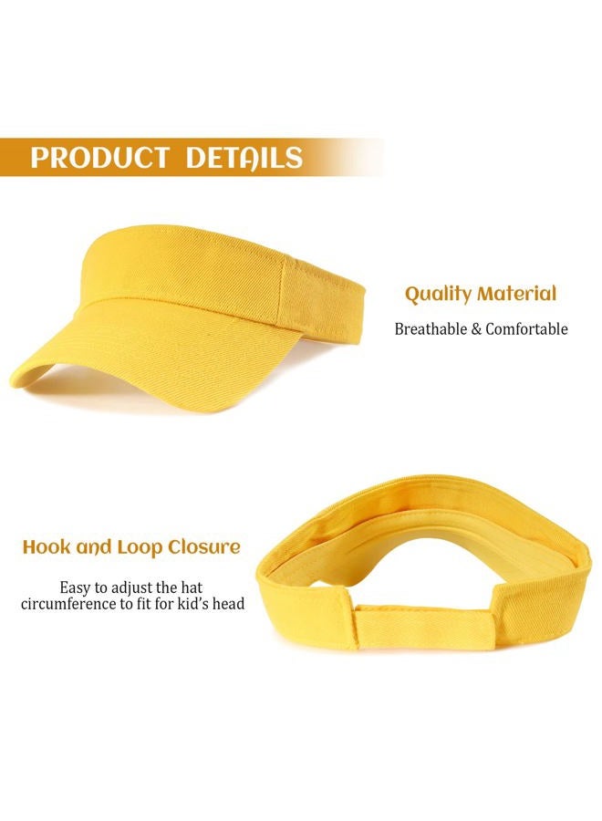 Ultrafun 9Pack Kids Sun Visor Hat UV Protection Sports Tennis Beach Summer Visor Hats for Boys Girls Aged 5 to 12 Years, 9pack-white, One Size - Image 3