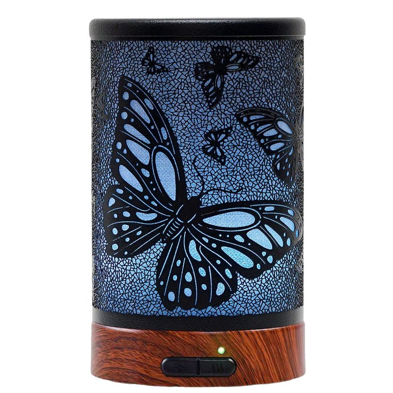 EQUSUPRO Essential Oil Diffuser 150ml Metal Aromatherapy Oil Diffuser Ultrasonic Cool Mist Diffuser with Auto Shut-Off Protection,7 Colors Changed LED for Home Office SPA Yoga (Butterfly) - Image 1