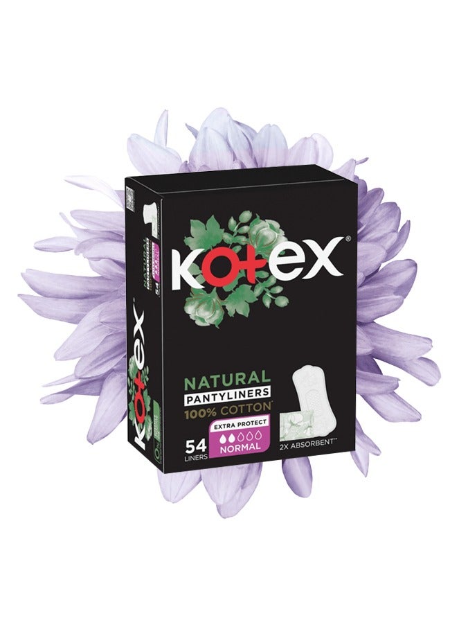Kotex Cotton Natural Panty Liners With Normal Size 54 Pieces - Image 2