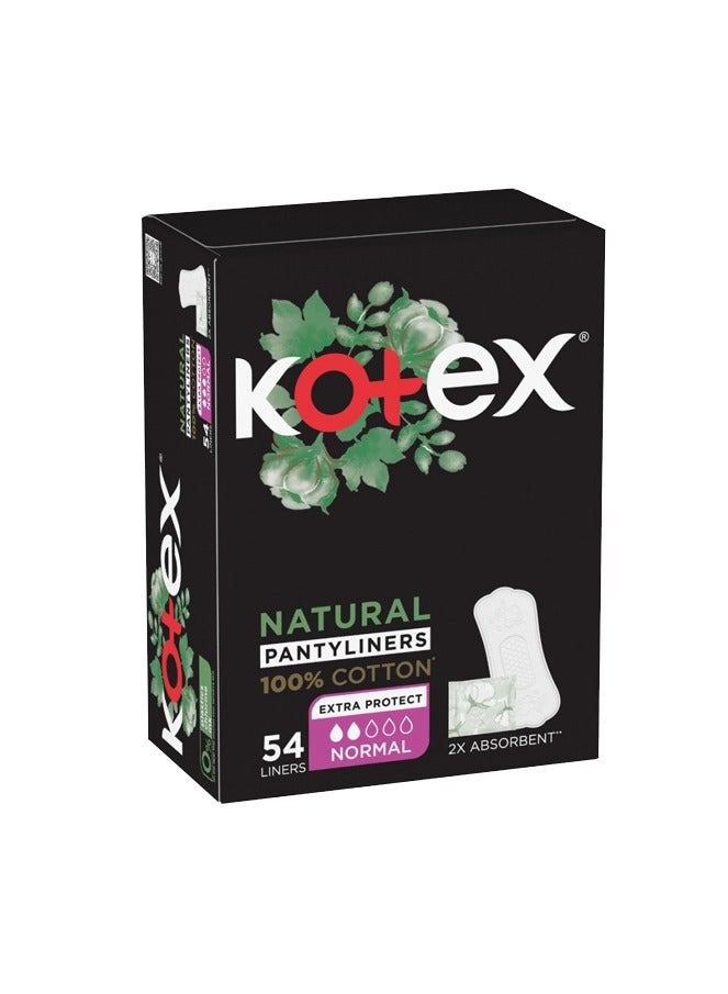 Kotex Cotton Natural Panty Liners With Normal Size 54 Pieces - Image 1