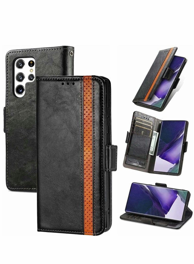 Captaintech Case for Samsung S22 Ultra case RFID Blocking Leather Wallet Phone Credit Card Holder sim Key Storage Flip Folio Shockproof Galaxy 6.8'' - Image 1