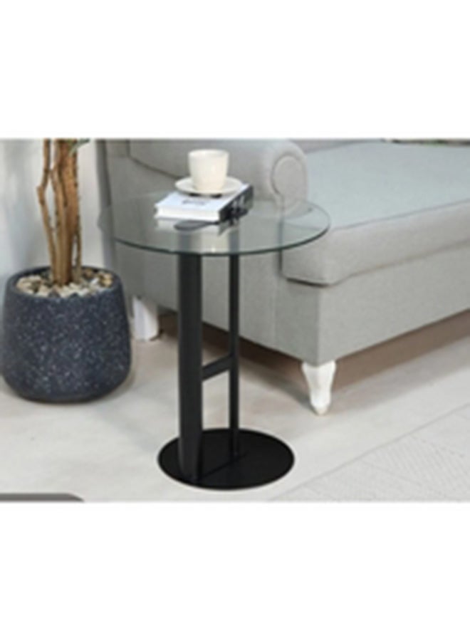 هومزمارت طاولة جانبية حديد و زجاج  اسود- 35×35×55سم - Image 3