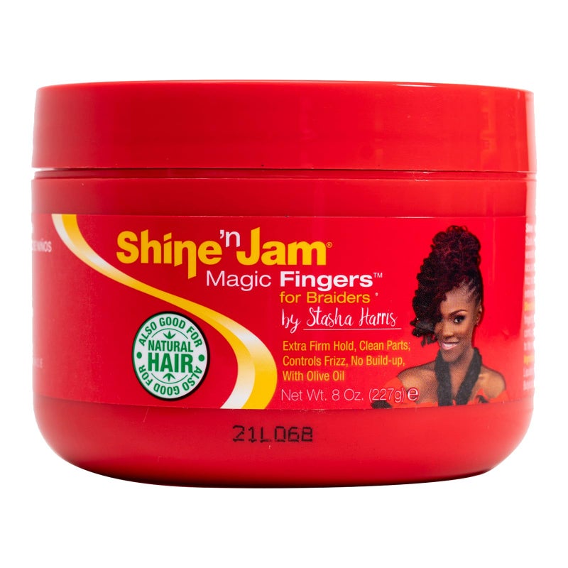 AmPro ShinenJam Magic Fingers Gel for Braids  Provides Firm Hold with NonGreasy Shine  Strengthens Hair with Silk Proteins  Works on Any Hair Texture to Create Multiple Styles  8 oz