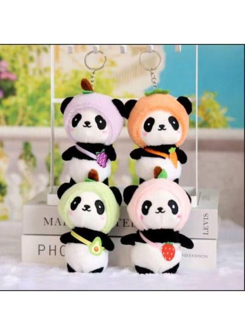 Plush Keychain Small Doll Pendant Batch Bag Bag Pendant Plush Batch Plush Pendant Doll Pendant-Specifications:Panda Transformation-Color:10 To 15cm (bead Chain)