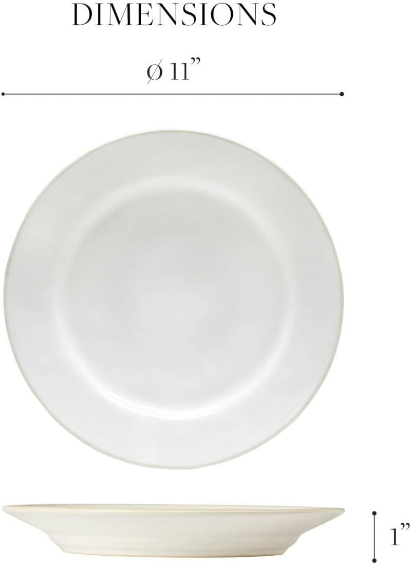 Costa Nova Ceramic Stoneware 11 Dinner Plate  Beja Collection White  Cream  Microwave  Dishwasher Safe Dinnerware  Food Safe Glazing  Restaurant Quality Tableware - Image 2