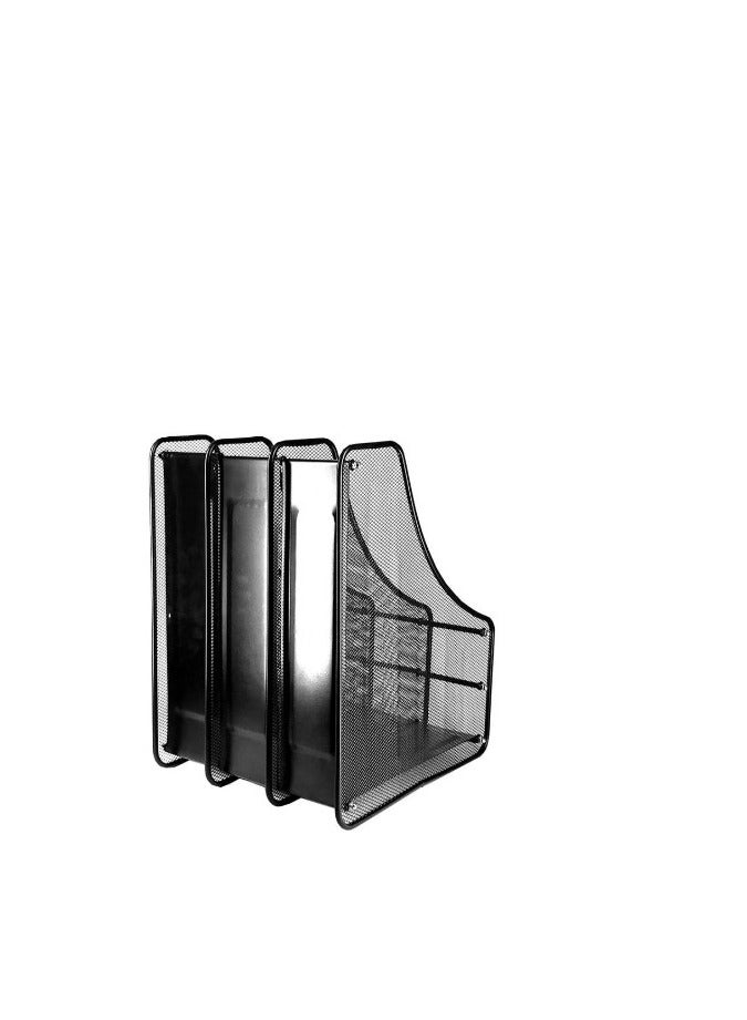 Terabyte Mesh Magazine File Holder, Desk Organizer File Folder Document Rack for Office Organization and Storage, 3 Vertical Compartments, Black - Image 4