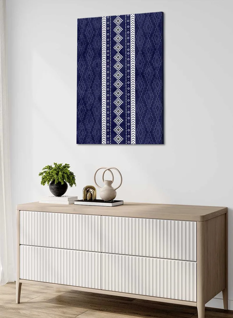 LOWHA Canvas Wall Art Stretched Over Wooden Frame with Saudi Inspired Pattern