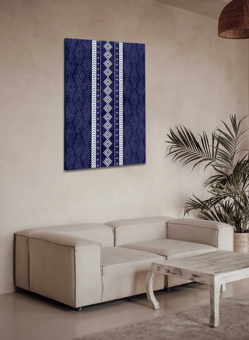 LOWHA Canvas Wall Art Stretched Over Wooden Frame with Saudi Inspired Pattern