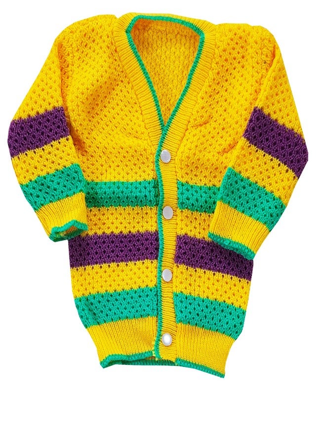 Timatim Baby Sweater Cap Booties Set for Baby Boys & Baby Girl’s Unisex Winter Wear Woolen Suit (6-9 Months, Yellow) - Image 4