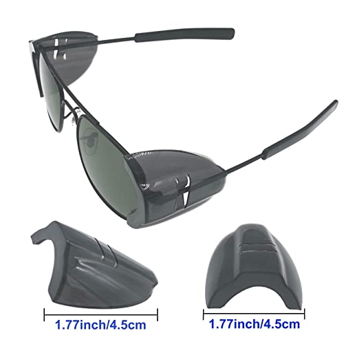 KMDJG 2 Pairs Safety Glasses Side Shields,Slip on Side Shields, Fits Medium to Large Eyeglasses Frames（2 Pairs Transparent Black） - Image 3