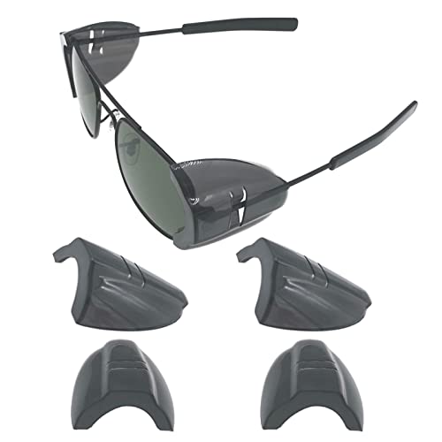 KMDJG 2 Pairs Safety Glasses Side Shields,Slip on Side Shields, Fits Medium to Large Eyeglasses Frames（2 Pairs Transparent Black） - Image 1