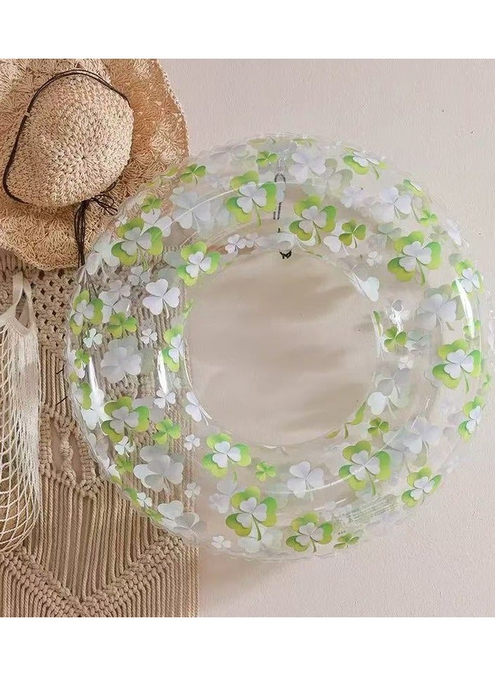 Goolsky 90cm Retro Clover Crystal Swim Ring – Double-Layer Inflatable PVC Tube for Adults - Image 2