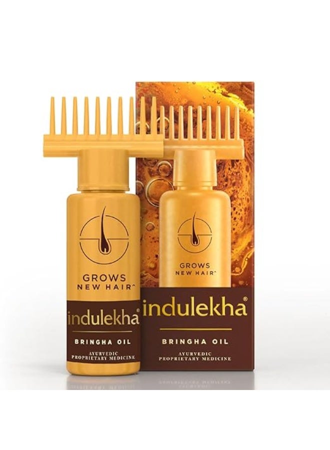 إندوليكا زيت إندوليكا برينغا الأيورفيدي للشعر، 100 مل || للتحكم في تساقط الشعر وتعزيز نموه، غني بزيت البرينغاراج وزيت جوز الهند - زجاجة مزودة بمشط لتسهيل الاستخدام، مناسب للرجال والنساء. - Image 1