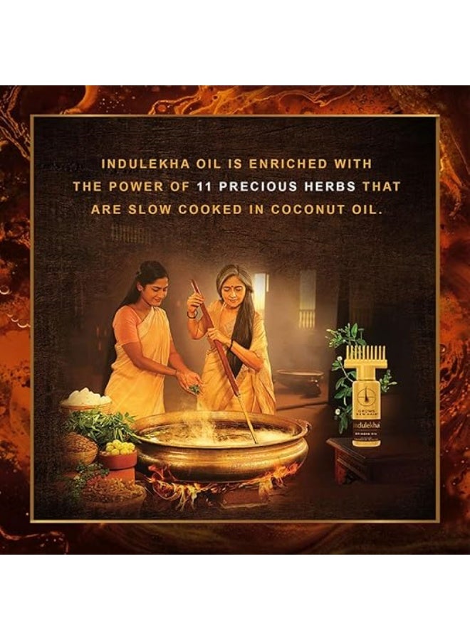 إندوليكا زيت إندوليكا برينغا الأيورفيدي للشعر، 100 مل || للتحكم في تساقط الشعر وتعزيز نموه، غني بزيت البرينغاراج وزيت جوز الهند - زجاجة مزودة بمشط لتسهيل الاستخدام، مناسب للرجال والنساء. - Image 4