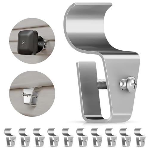 Goabroa Vinyl Siding Clips, 10 Pack No-Hole Outdoor Siding Hanger Camera Mount Clips for Blink, Ring, Arlo, Doorbell, Vinyl Siding Hooks for Home Security Camera - Image 1