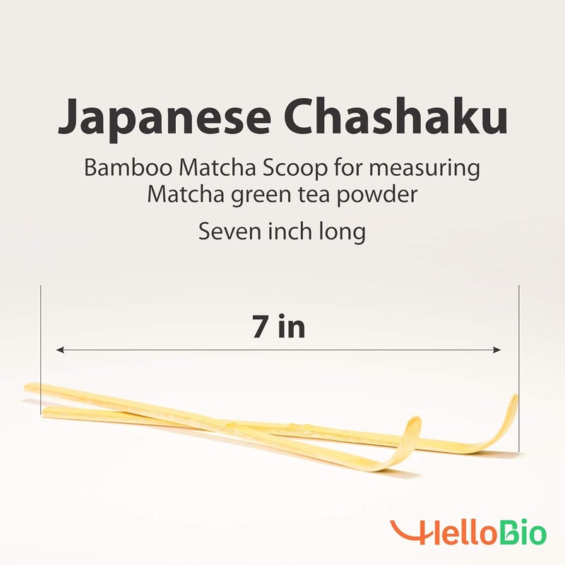 HelloBio Japanese Chashaku | 2 pcs x Bamboo Matcha Scoop for measuring Matcha green tea powder | Spoon for traditional tea ceremony - Image 2