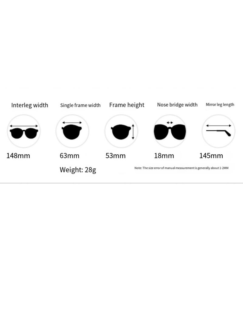 General Super cool men and women's high-end driving sunglasses, aviator sunglasses for driving, large frame frog mirror, big face sun glasses  - Image 5