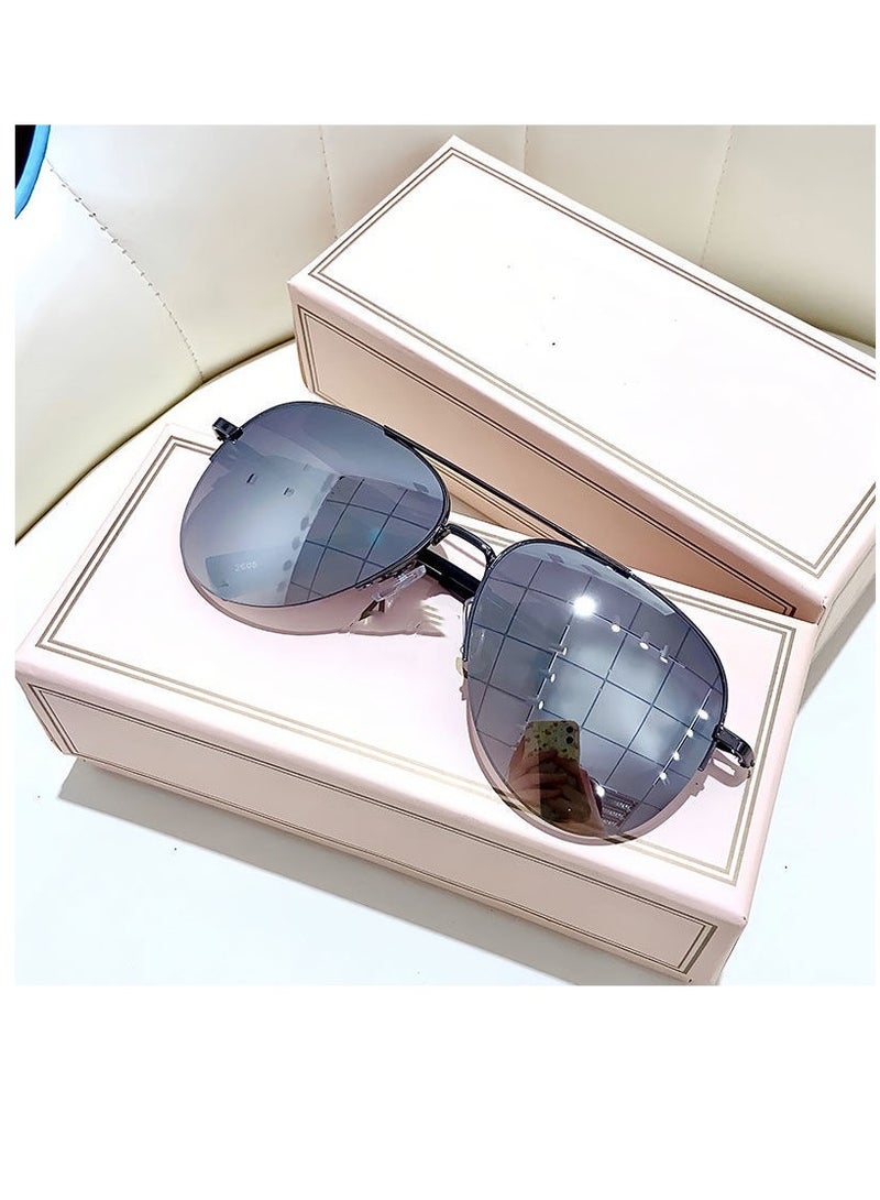 عام نظارات شمسية رائعة للغاية للرجال والنساء عالية الجودة للقيادة، نظارات شمسية طيار للقيادة، مرآة ضفدع بإطار كبير، نظارات شمسية كبيرة الوجه - Image 1