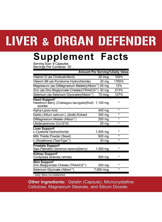 5% Nutrition - Nutrition Liver & Organ Defender Cycle Support ; Premium Liver Detox With Kidney Heart Prostate & Skin Support ; Milk Thistle Saw Palmetto Hawthorn Berry ; 270 Pills (3090 Servings) - Image 1