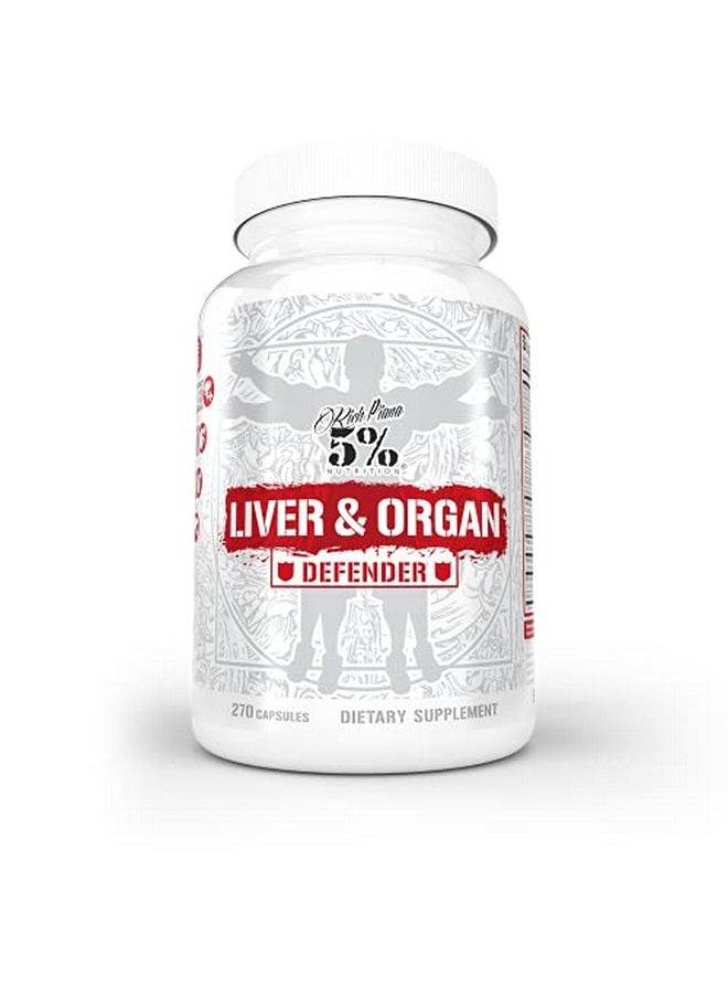 5% Nutrition - Nutrition Liver & Organ Defender Cycle Support ; Premium Liver Detox With Kidney Heart Prostate & Skin Support ; Milk Thistle Saw Palmetto Hawthorn Berry ; 270 Pills (3090 Servings) - Image 1