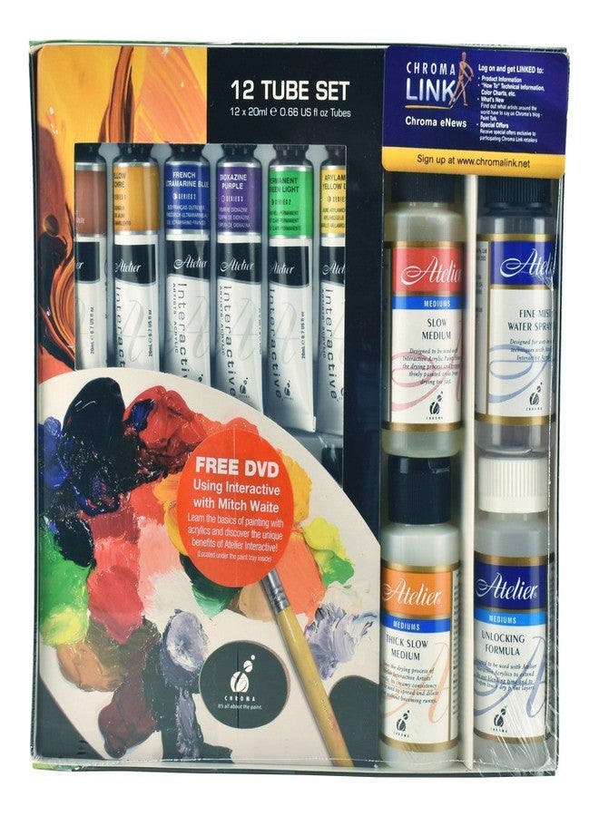 Chroma Atelier Interactive Acrylic Plein Air Set 12 Tube Set 20ml with Mediums
