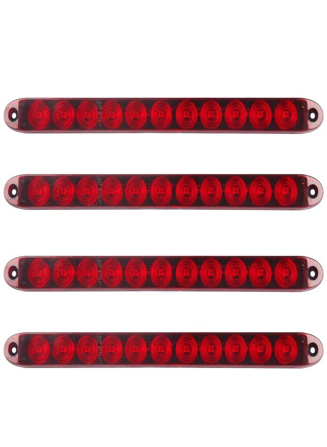 Konrali 4Pcs 16 Inch Red 11 LED Trailer Tail Lights Bar Sealed Trailer Truck Car Stop Turn Tail Third 3rd Center Stop Brake Lights Bar Trailer Left Right Turn Signal Lights Bar IP67 Submersible - Image 1