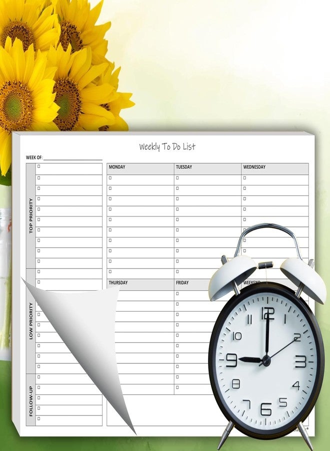 Life Charge Weekly To Do List Notepad, 60 Page Task Planning Pad w/Daily Checklist, Priority Todo Checkbox & Notes. Desk Notebook to Organize Office 11 X 8.5 - Image 5