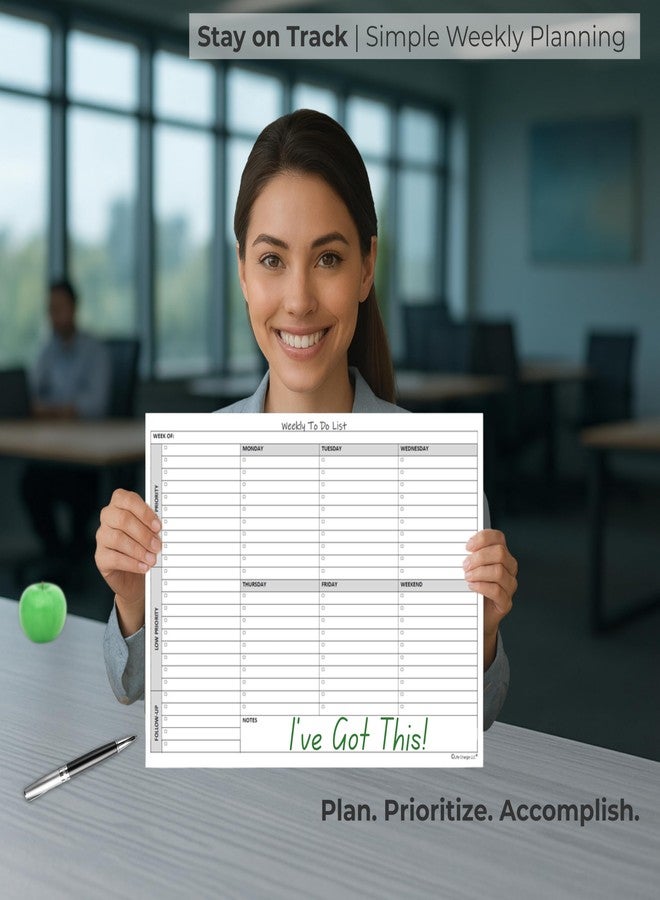 Life Charge Weekly To Do List Notepad, 60 Page Task Planning Pad w/Daily Checklist, Priority Todo Checkbox & Notes. Desk Notebook to Organize Office 11 X 8.5 - Image 3