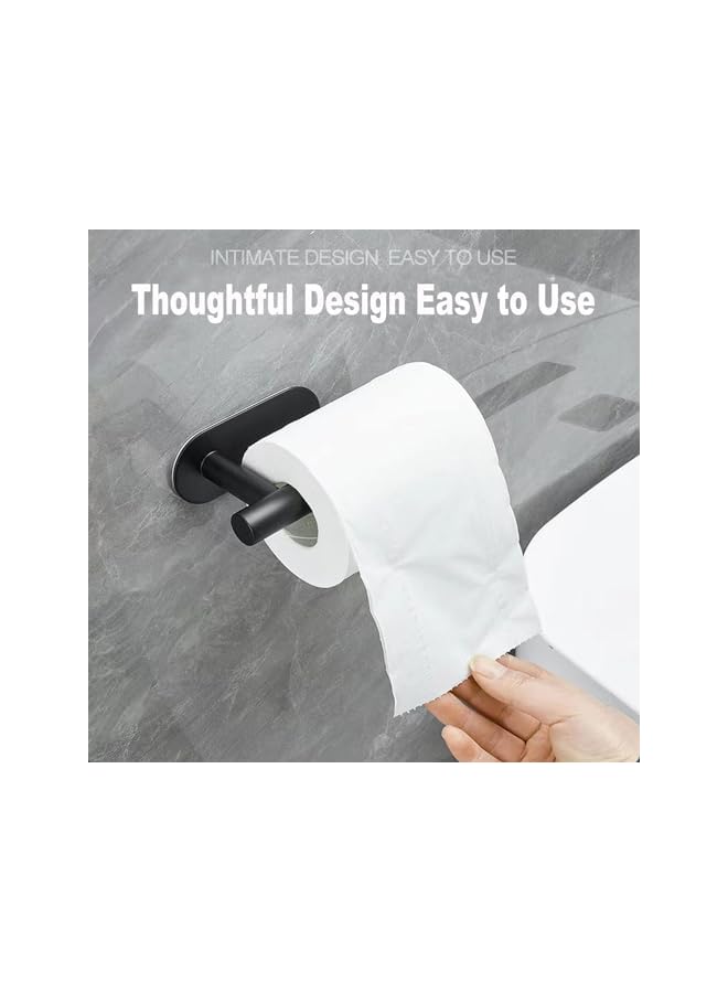 S-TOP 2 Pcs Toilet Paper Holder, Stainless Steel Rustproof Wall Mounted Toilet Roll Holder No Drilling Toilet Tissues Holder For Bathroom, Washroom, Kitchen (Black) - Image 3