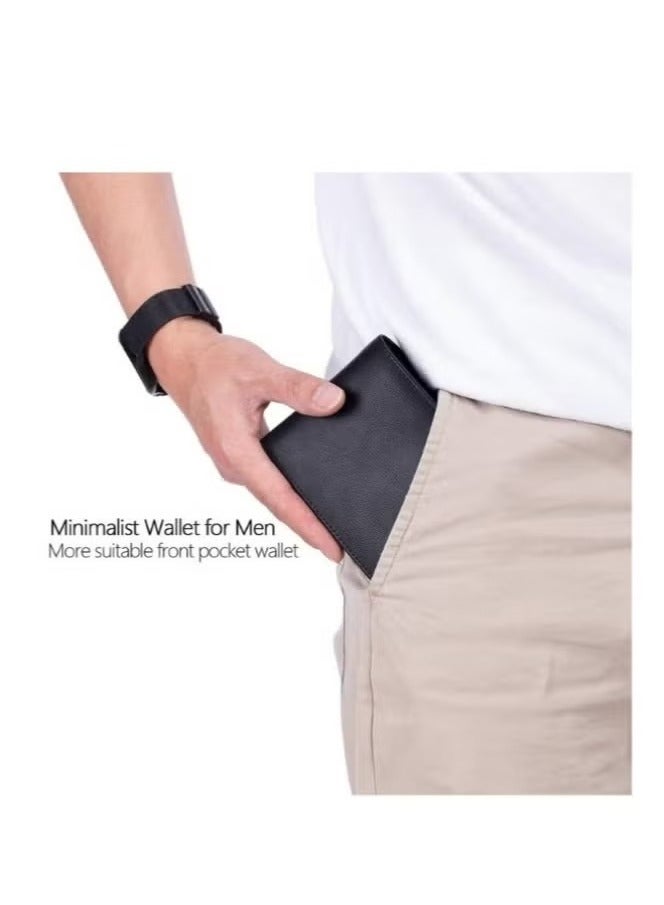 Generic Leather Men's Wallet with Coin Pocket, RFID Blocking Slim Bifold Credit Card Wallet with ID Window  - Image 4
