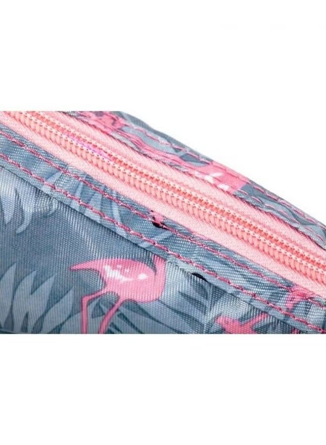 3-Piece Waterproof Cosmetic Bag Set Grey/Pink  - Image 5