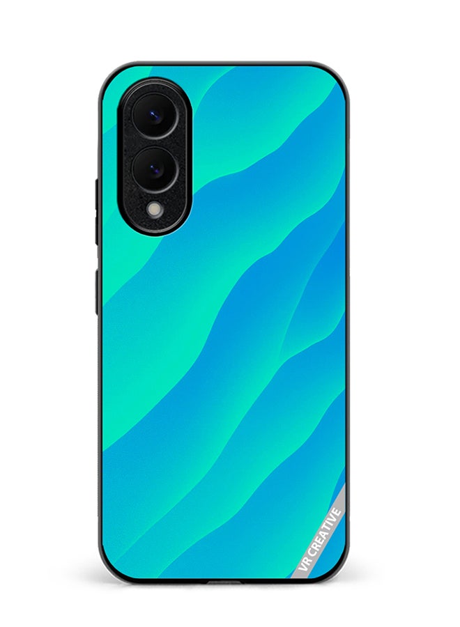 Protective Case Cover For Samsung Galaxy S25 Edge Blue Abstract2 Design Multicolour