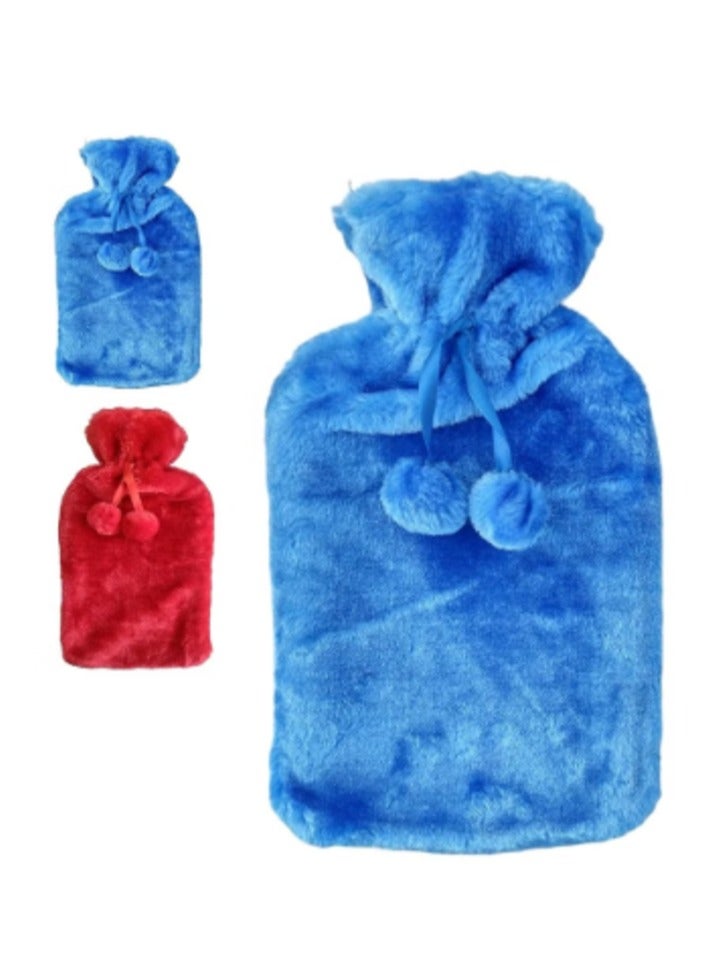 إسكدنيا قربة ماء مبطنة مع غطاء ناعم أحمر/أزرق/اخضر - Image 1