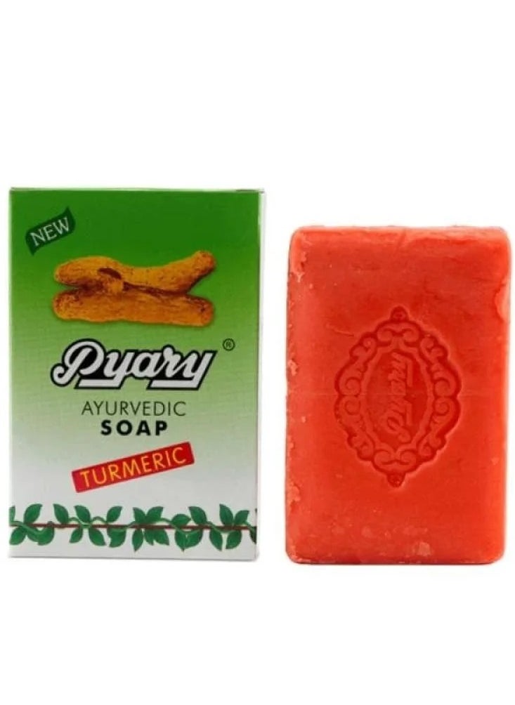 Pyary - Ayurvedic Soap Turmeric Green 75gm (Pack of 12) - Image 1