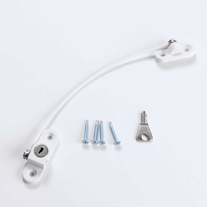 GOSONO Child Safety Locks Window Door Cable Ventilator Kid Lock Baby Security Locking Keyed Opening Restrictor For Baby Protection Prevent Children Falling Window Lock (2PC White) - Image 5