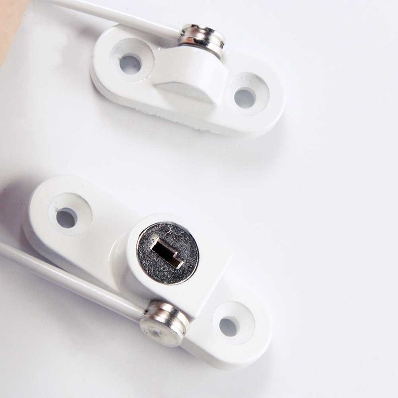 GOSONO Child Safety Locks Window Door Cable Ventilator Kid Lock Baby Security Locking Keyed Opening Restrictor For Baby Protection Prevent Children Falling Window Lock (2PC White) - Image 4