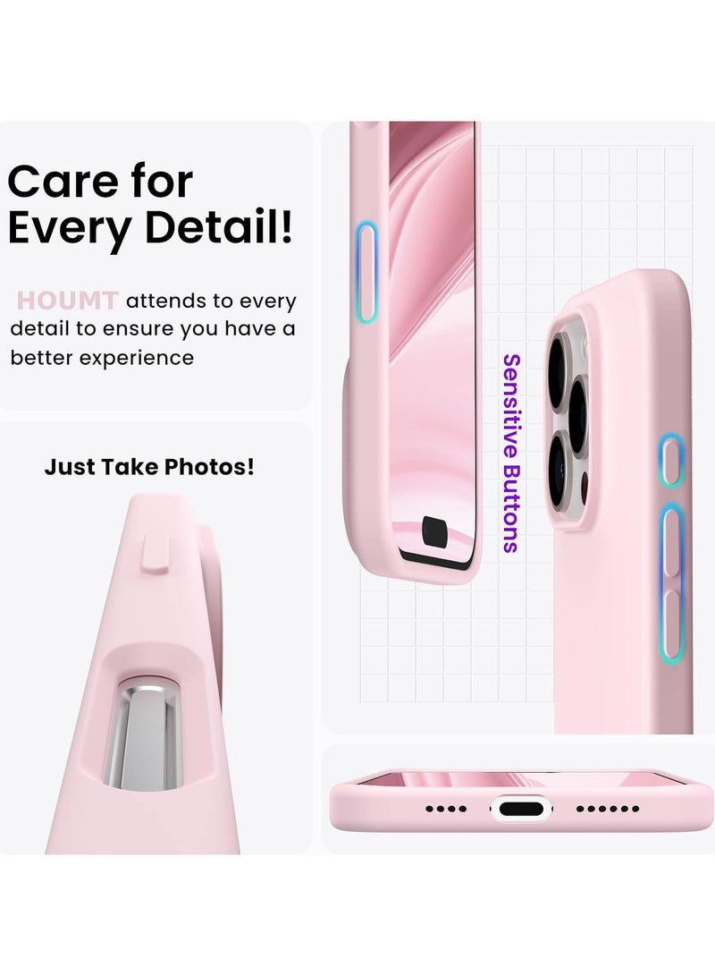 حافظة آيفون 16 برو من السيليكون السائل الوردي - حماية TPU مضادة للصدمات - Image 5