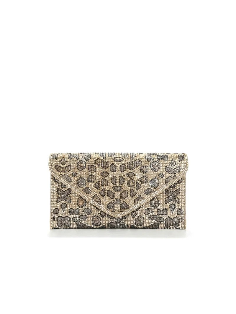 Viny Women's Crystal Rhinestone Envelope Clutch – Floral Embellished Evening Bag