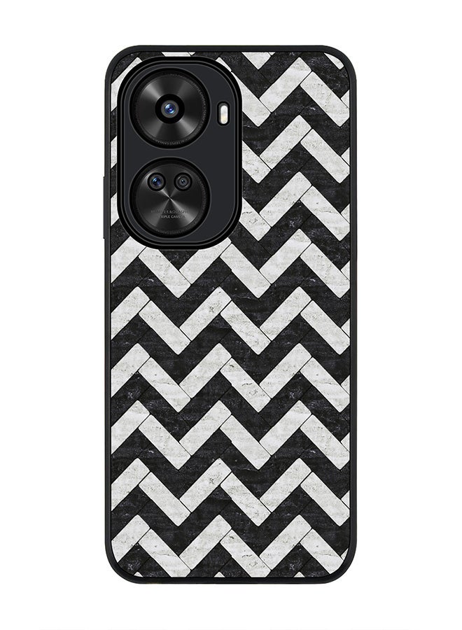 Stylizedd Rugged Black edge case for Huawei nova 12 SE / Huawei nova 11 SE 4G, Slim fit Case Flexible Rubber Edges Anti Drop TPU Gel Thin Cover - Chevron Tiles - Image 1