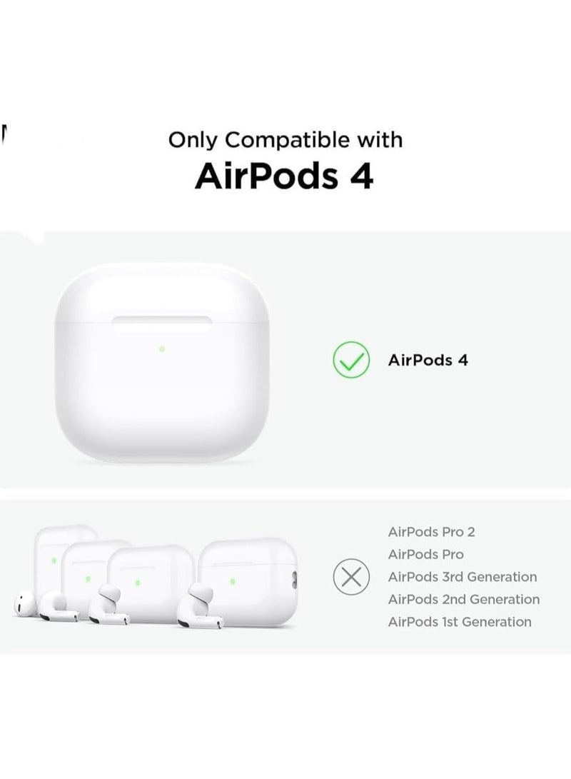 AirPods 4 Case with Phone Stand, Secure Lock Design Silicone Protection with Leather Texture for Airpod 4 (Dark Blue)  - Image 2