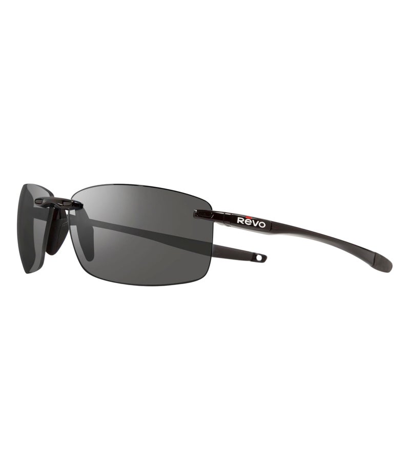Revo Sunglasses Descend N: Polarized Lens Filters UV, Rimless Rectangle Frame, Black Frame with Graphite Lens - Image 1