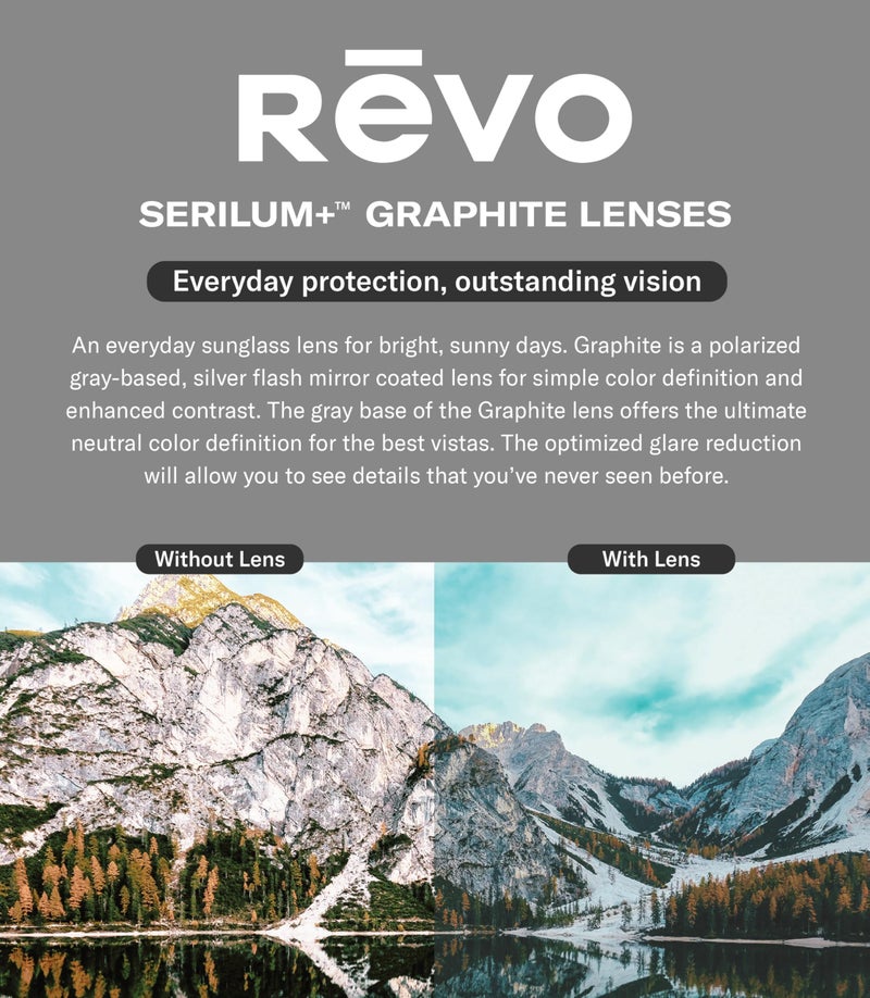 Revo Sunglasses Descend N: Polarized Lens Filters UV, Rimless Rectangle Frame, Black Frame with Graphite Lens - Image 2