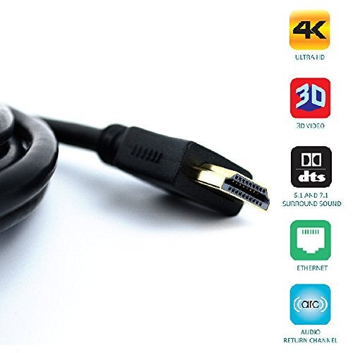 QualGear High Speed HDMI 2.0 Cable with Ethernet (3 Feet) - 100% OFC Copper, 24K Gold Plated Contacts, Triple-Shielded. Supports 4K Ultra HD, 3D, 18 Gbps, Audio Return Channel(QG-CBL-HD20-3FT), 1 Pack - Image 4
