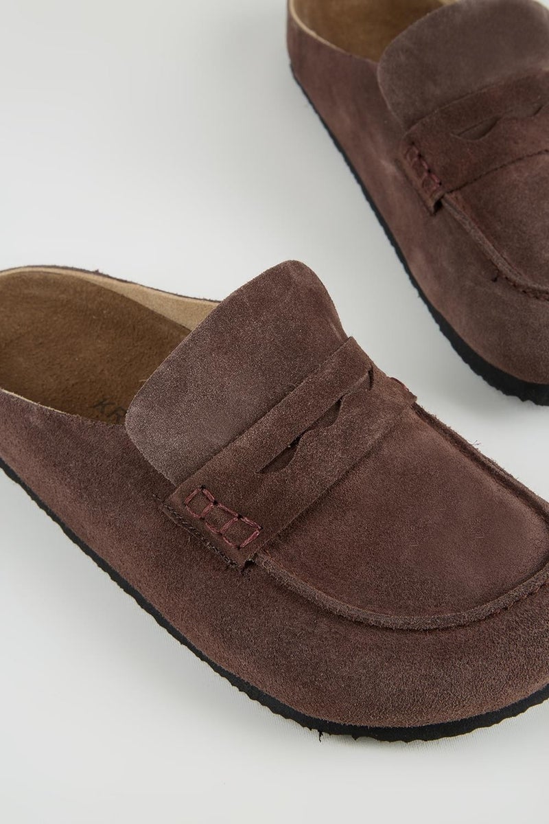 Krahe Marco Men's Genuine Leather Loafer Clogs Brown Slippers - Image 5