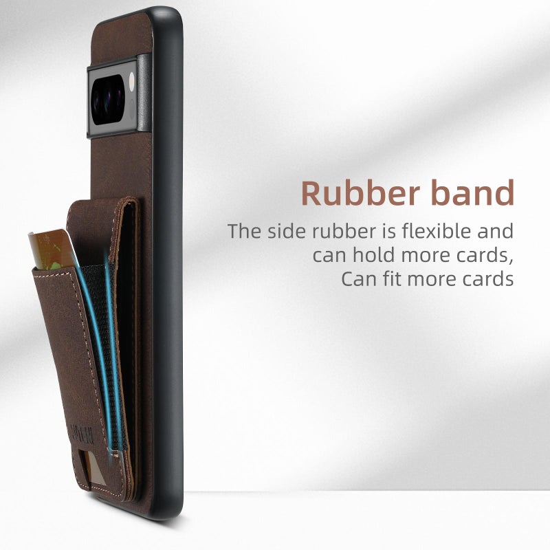HuHa Protective Cover For Google Pixel 9 Pro Suteni H03 Litchi Leather Card Bag Stand Back Phone Case(Brown) - Image 4