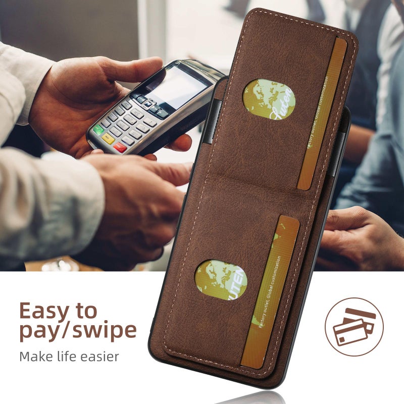 HuHa Protective Cover For Google Pixel 9 Pro Suteni H03 Litchi Leather Card Bag Stand Back Phone Case(Brown) - Image 2