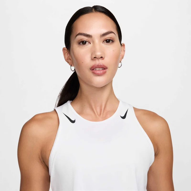 Nike White Women's AeroSwift Dri-FIT ADV Cropped Running Tank Top for Women | Best Price UAE