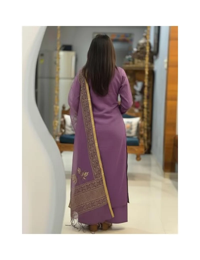 Gosriki GoSriKi Women's Rayon Viscose Straight Printed Kurta with Pant and Dupatta