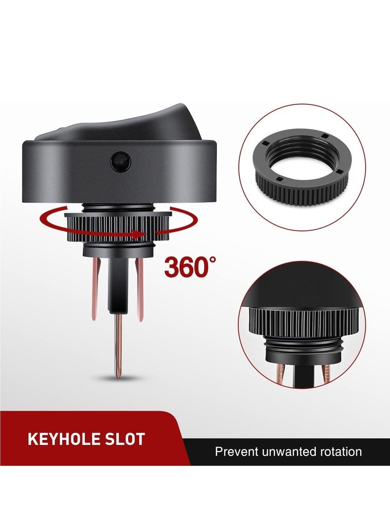 MUNTAQI 5PCS LED Lighted Rocker Switch, 12V Blue LED Illuminated ON Off Toggle Switch, Oval Shaped Switch 12mm Hole for Automotive Car Truck RV Motorcycles Marine Boats - Image 2