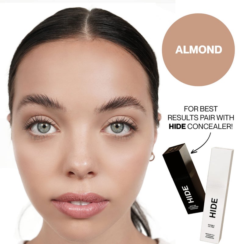 HIDE PREMIUM Liquid Foundation, Multi-Use Waterproof Foundation, Medium/Full Coverage Foundation, Shades for All Skin Types (See Shade Finder), Almond, 1 fl oz - Image 5